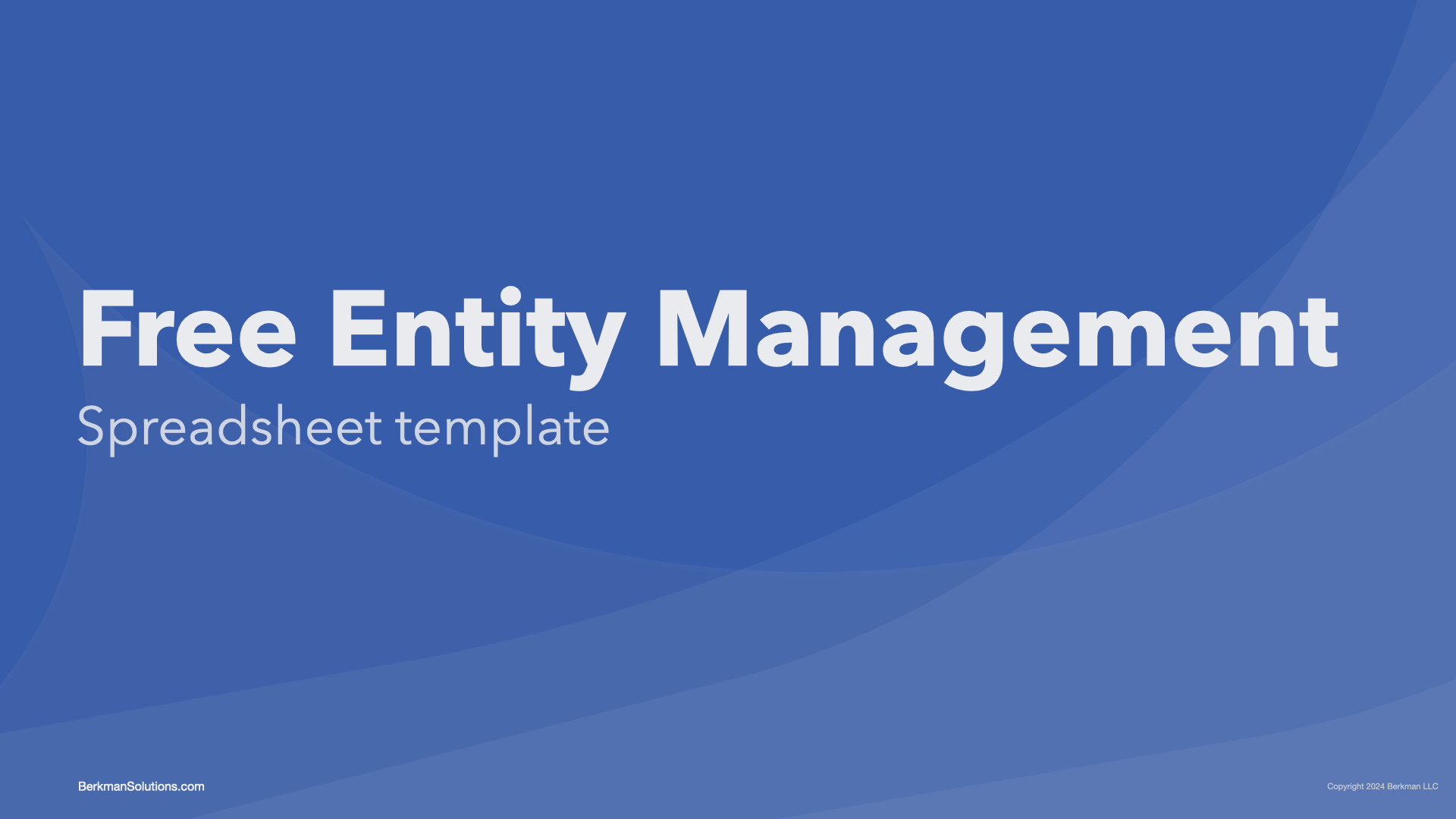 Free Entity Management Spreadsheet