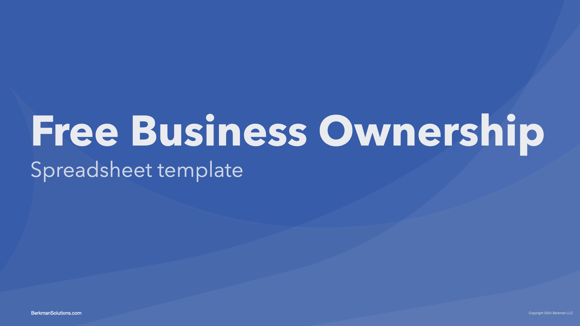 Free Business Ownership Spreadsheet