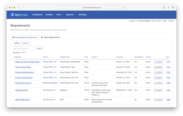 Compliance tracking software